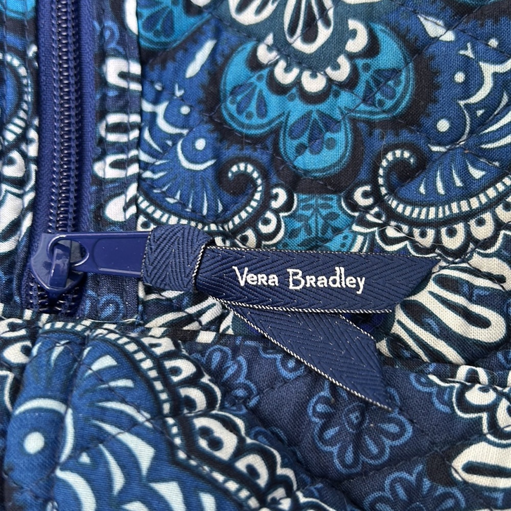 Vera Bradley Blue Floral Quilted Tote Bag - Picture 4 of 7